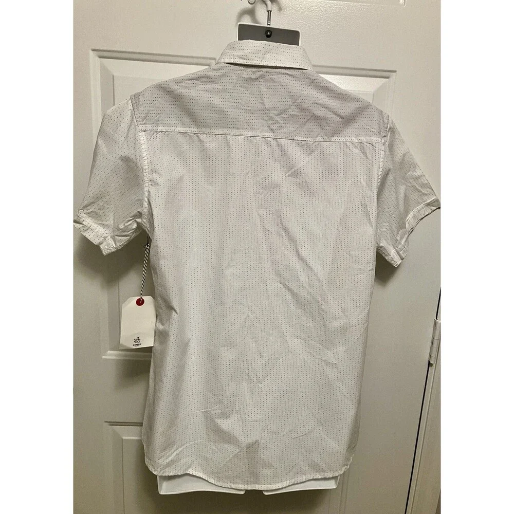 Rugby University NWT Men’s Shirt Medium/Large‎ White Button Up Short Sleeve